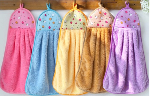 Creative towel hanging hand towel Kitchen hand towel coral wool hand towel