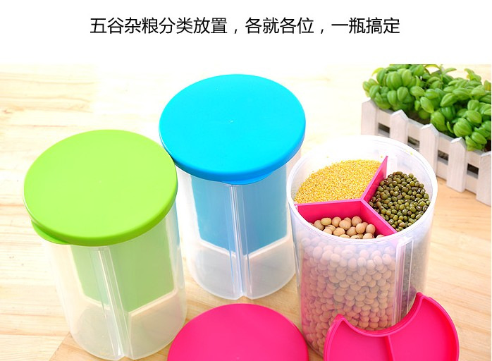 Sealed jars, multi-compartment storage jars for grains and snack storage jars are often used in the kitchen Specification image