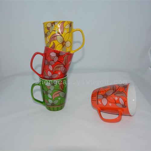 Red glazed ceramic cups, advertising cups, craft gift cups