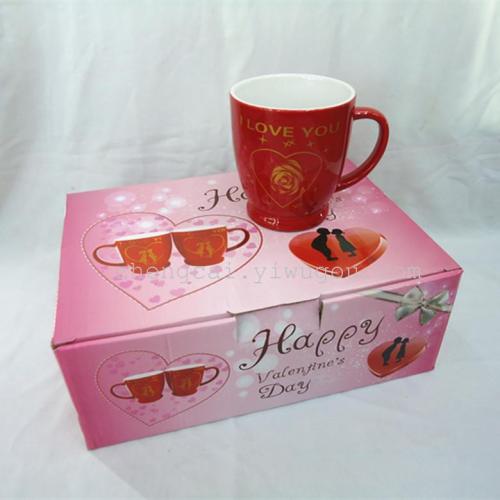 Colored glazed ceramic coffee cups, advertising cups, couple cups, wedding cups