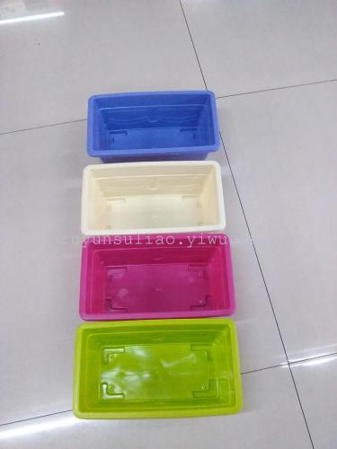 批发塑料花盆 仿瓷花盆长方 彩色花盆 阳台种菜新塑料
