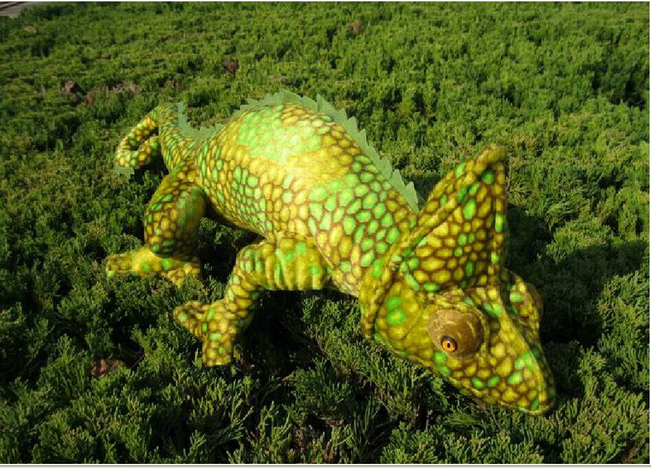 Creative cartoon plush toys, simulated chameleons and five-colored dragons details Picture