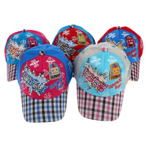 Sheriwa robot Diamond baseball cap, Cartoon cap, children's cap, sun Hat A-229