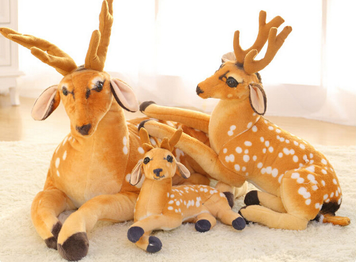 Cartoon sika deer plush toys, children's birthday gifts