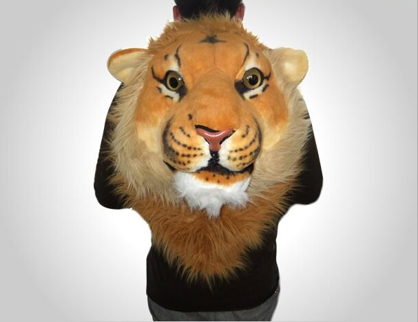 Tiger head, lion head, leopard head backpack plush toy manufacturer details Picture