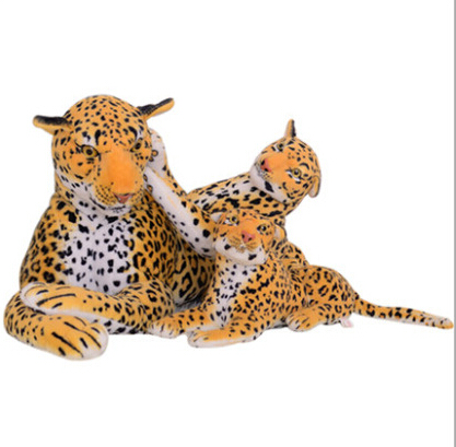 Simulated leopard figurines, plush toys, desert leopards, mighty and strong, spotted leopards, children's toy ornaments
