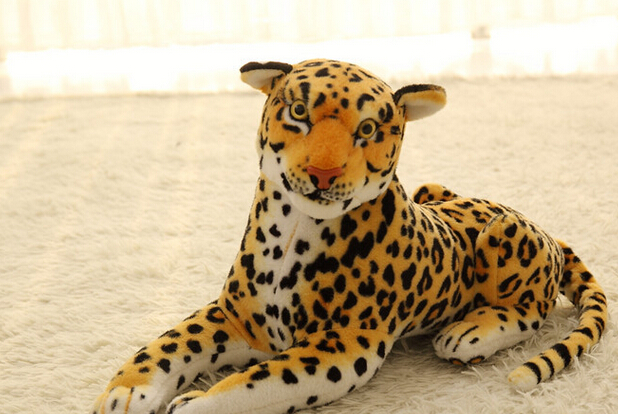 Simulated leopard figurines, plush toys, desert leopards, mighty and strong, spotted leopards, children's toy ornaments details Picture