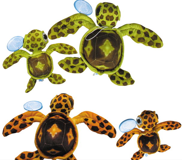 Cute big-eyed turtle plush toy figurine, the same style as the cartoon animation turtle figurine from the boutique store