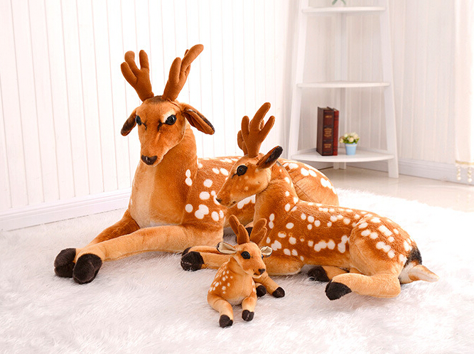 Simulated sika deer plush toy, little deer figurine, children's birthday gift details Picture