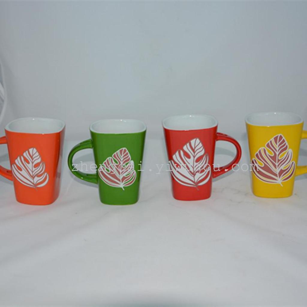 Ceramic cups, colored glaze coffee cups, mugs, OEM customized cups Specification image