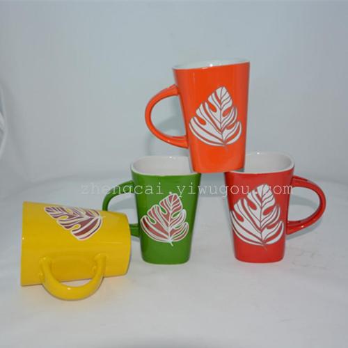 Ceramic cups, colored glaze coffee cups, mugs, OEM customized cups