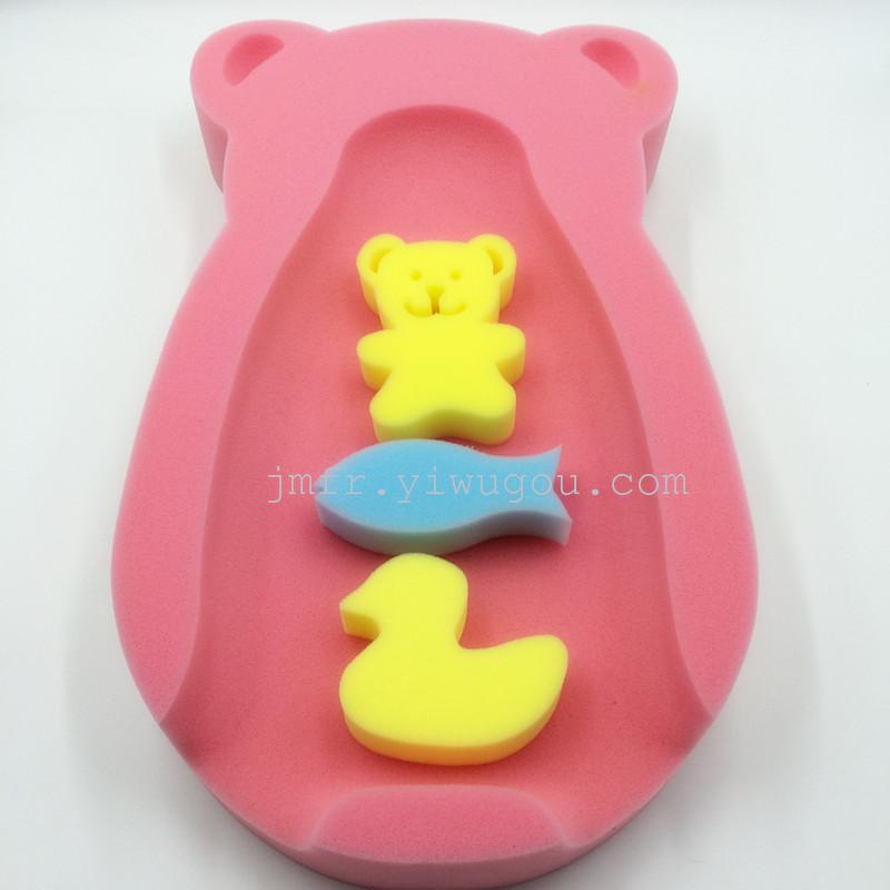 厂家直销沐浴海绵，宝宝洗澡海绵垫，动物海绵