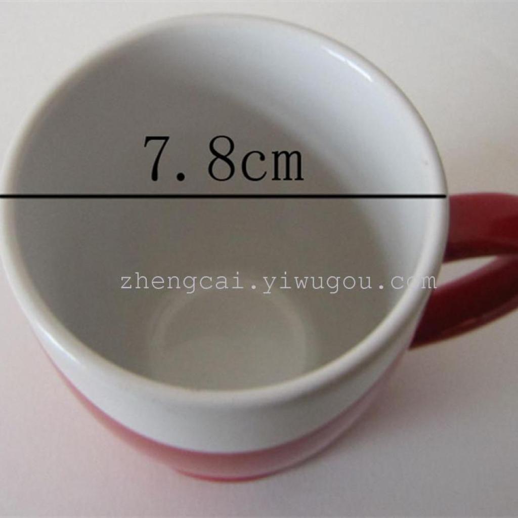 Ceramic coffee cup advertising cup, colored glaze coffee cup, ceramic cup details Picture