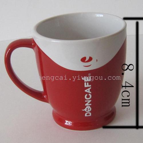 Ceramic coffee cup advertising cup, colored glaze coffee cup, ceramic cup