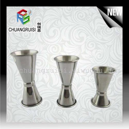 不锈钢量杯 双头量杯 201材质卷边量酒杯 不锈钢刻度杯