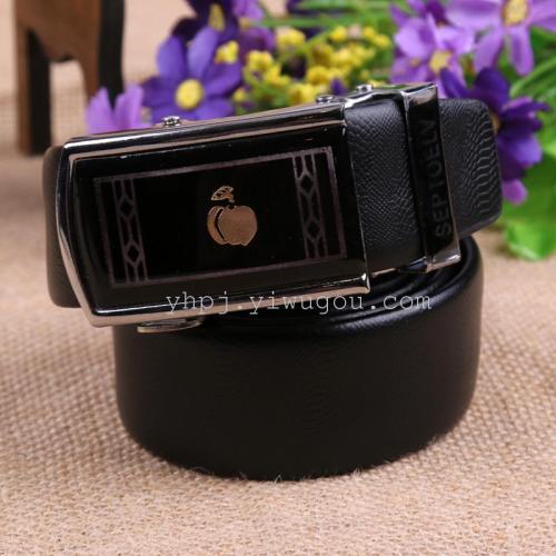 4.0 cabeza redonda con hebilla automática doble pack PU embossado cinturón