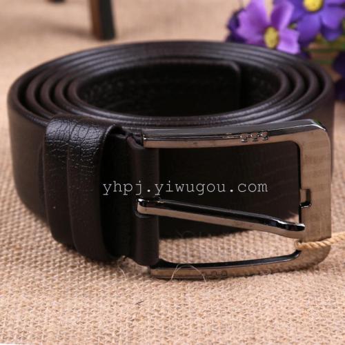 Nueva microfibra doble paquete en relieve casual pin buckle hombre cinturón