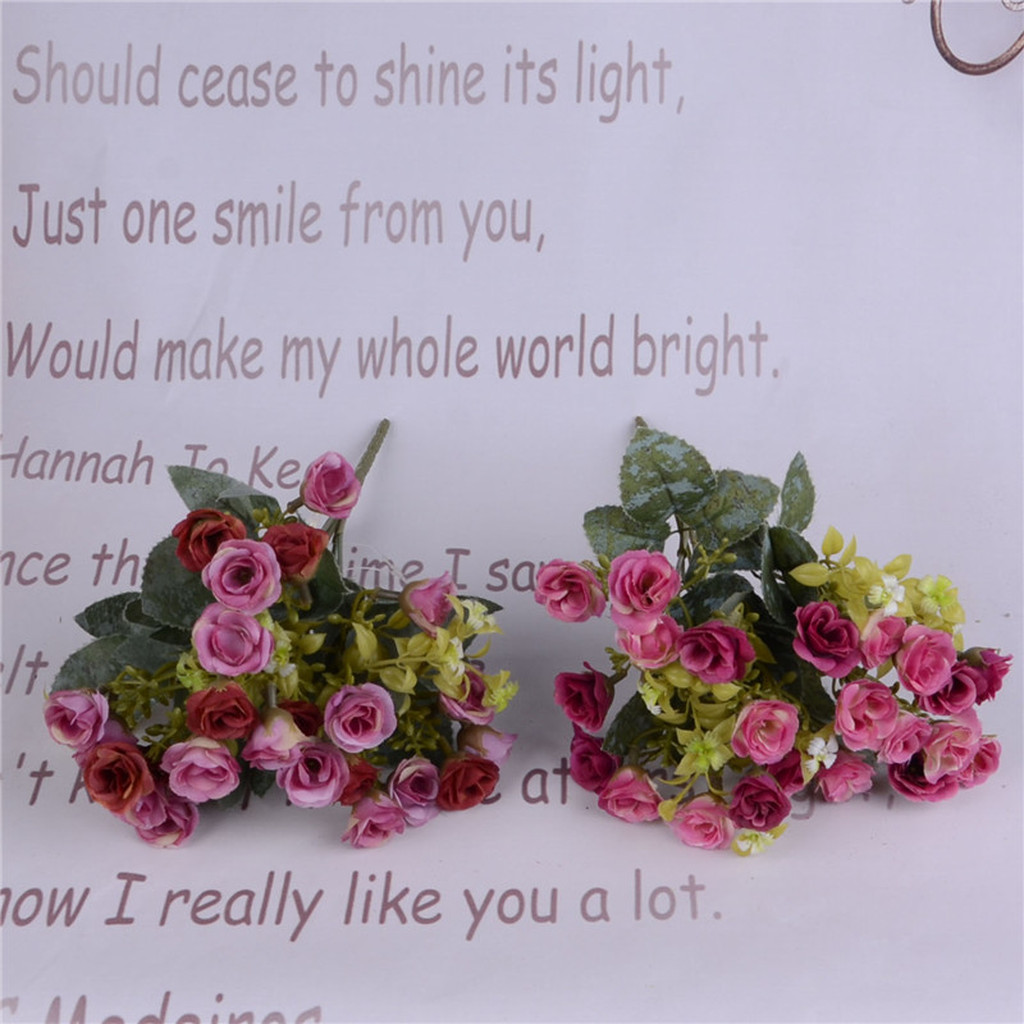 The artificial flower figure is a fake flower with 25 autumn roses Specification image