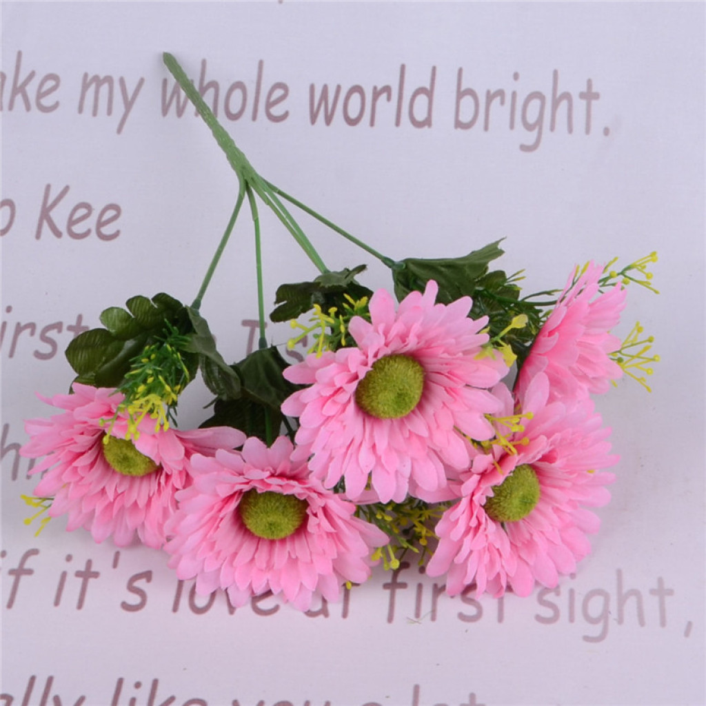 Five fake chrysanthemums made by artificial flower figures Specification drawing