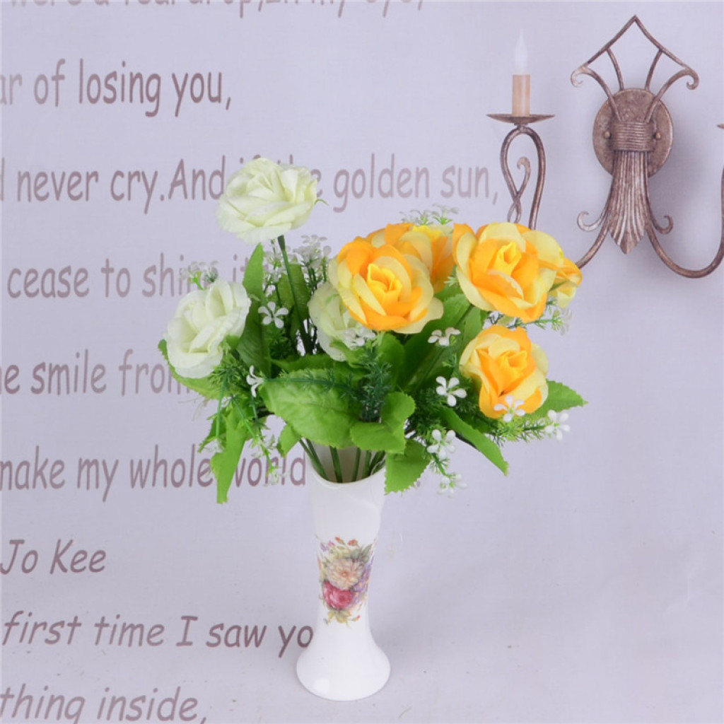 Artificial artificial flower 2016 new style artificial flower 5-head water rose Specification image