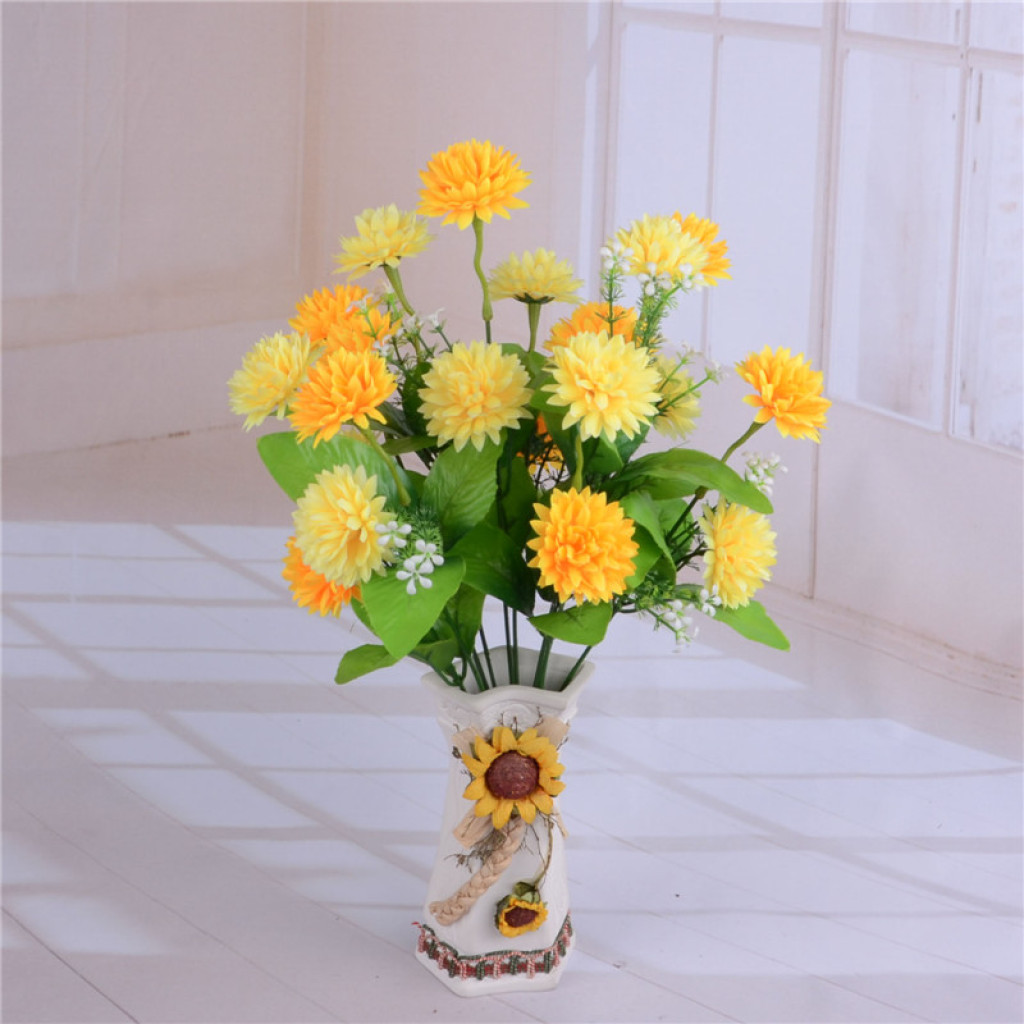 Simulated flower figure, fake flower, 10-head curved tube dandelion details Picture