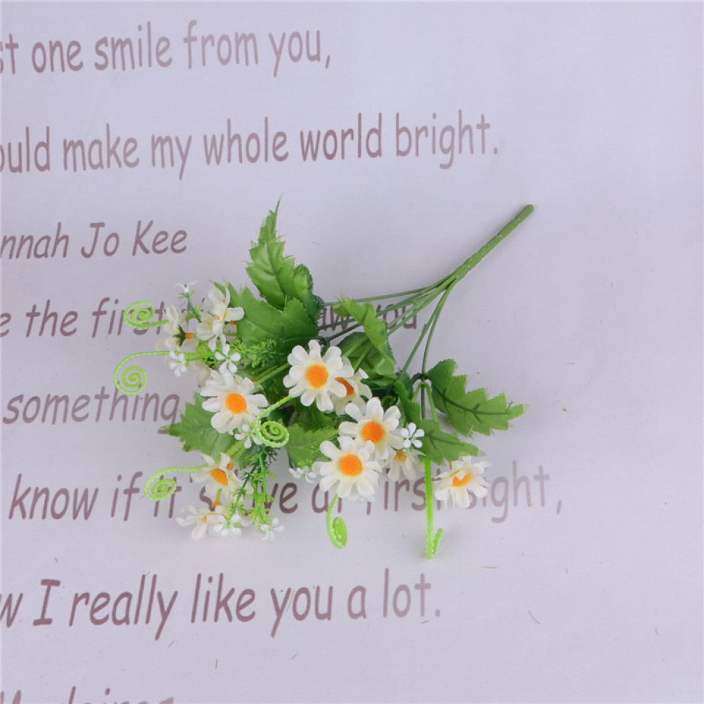 7-head yellow core small chrysanthemum flower figurine artificial flower decoration floral art Specification image