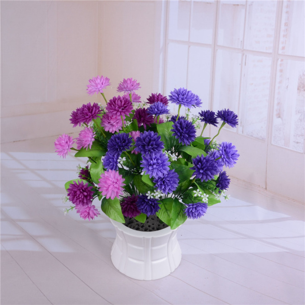 Simulated flower figure, fake flower, 10-head curved tube dandelion Application Scenario