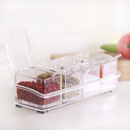 Acrylic seasoning bottle, seasoning box set, standing kitchen salt jar, sugar jar, seasoning jar, seasoning jar