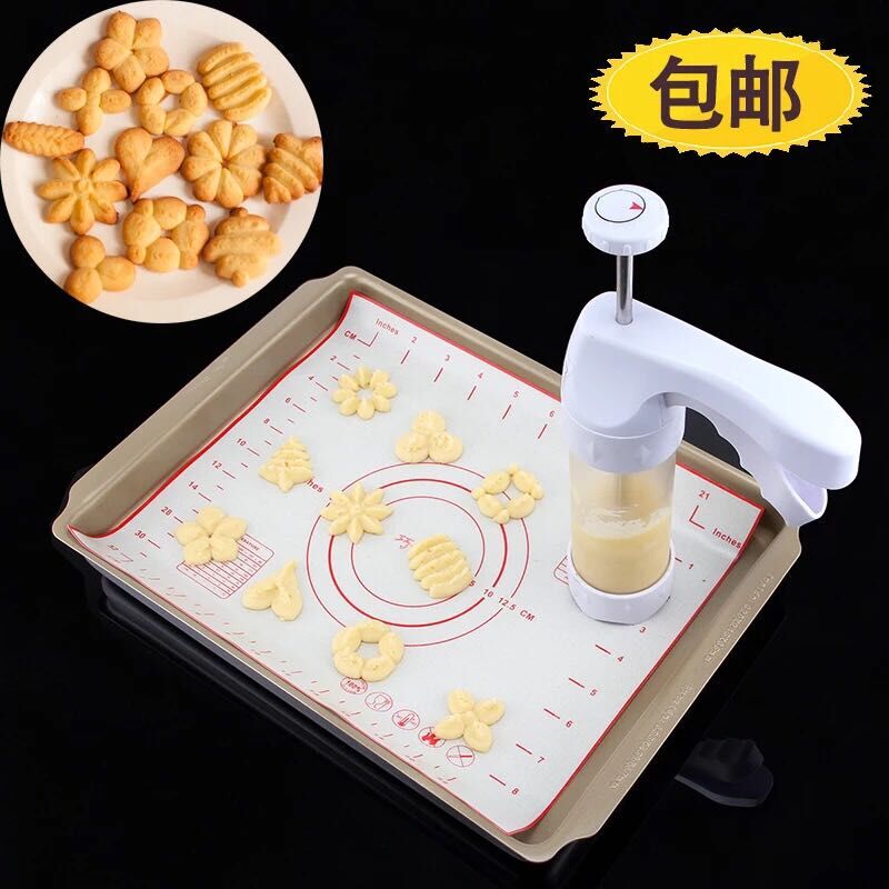 Cookie gun, cookie mold, 12 flower pieces +6 cream piping nozzle, piping gun, baking tool, yeast