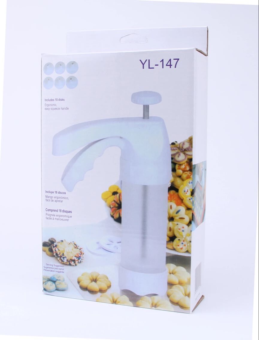 Cookie gun, cookie mold, 12 flower pieces +6 cream piping nozzle, piping gun, baking tool, yeast Specification image