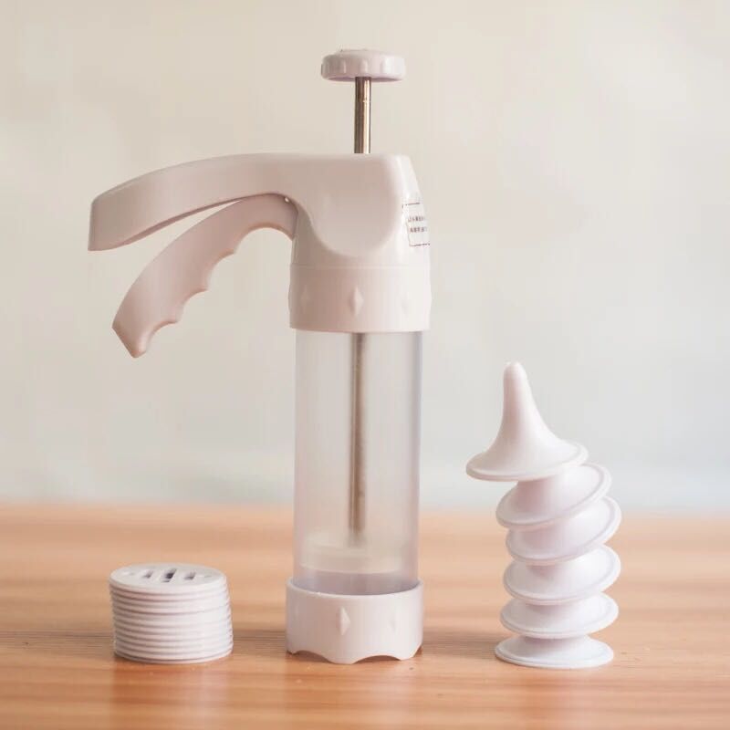 Cookie gun, cookie mold, 12 flower pieces +6 cream piping nozzle, piping gun, baking tool, yeast details Picture