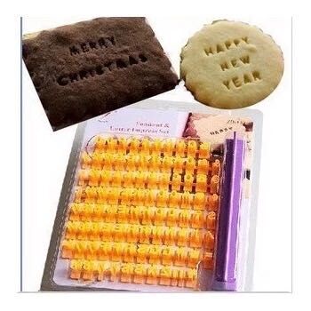 New eco-friendly plastic combination set of numbers and English letters for printed cookie molds