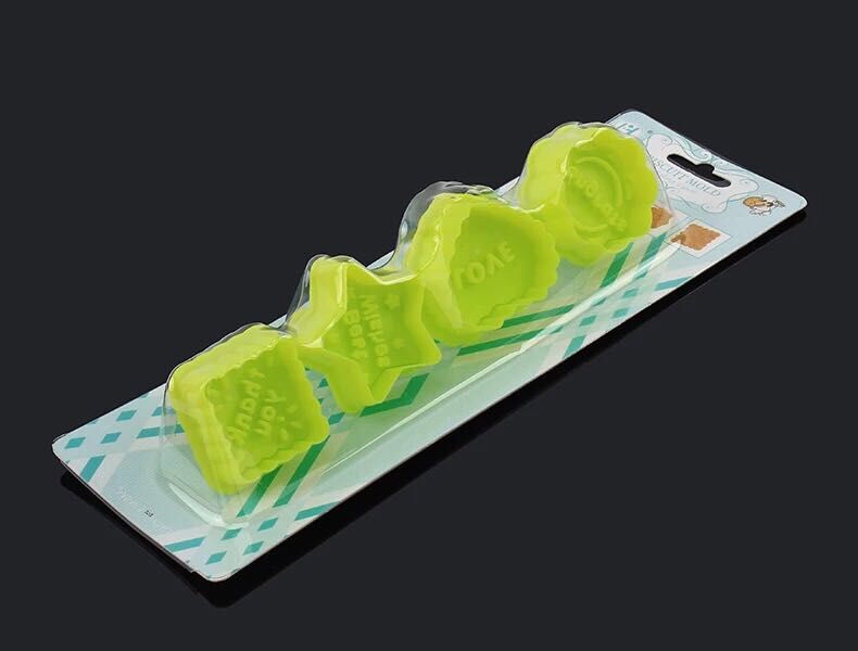 Four-piece cake mold set, five-pointed star heart-shaped baking equipment, food-grade plastic cookie mold Specification image
