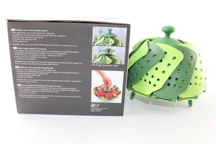 Steam rack steam tray folding nylon steam mat multi-function retractable steam tray steam cage insulated steam drawer fruit basket fruit tray
