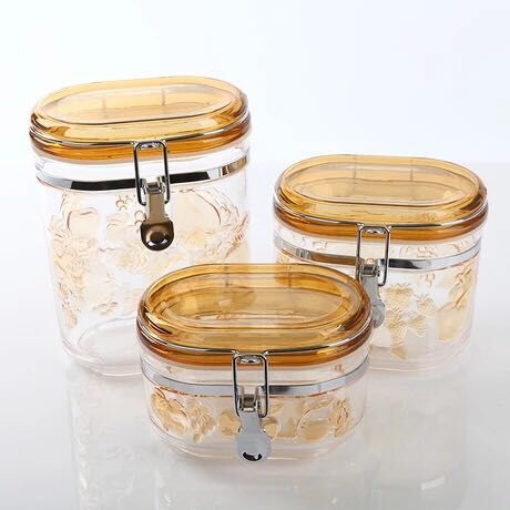 Acrylic storage tanks, dried fruit cans, snack cans, moisture-proof and sealed, candy colors Specification image