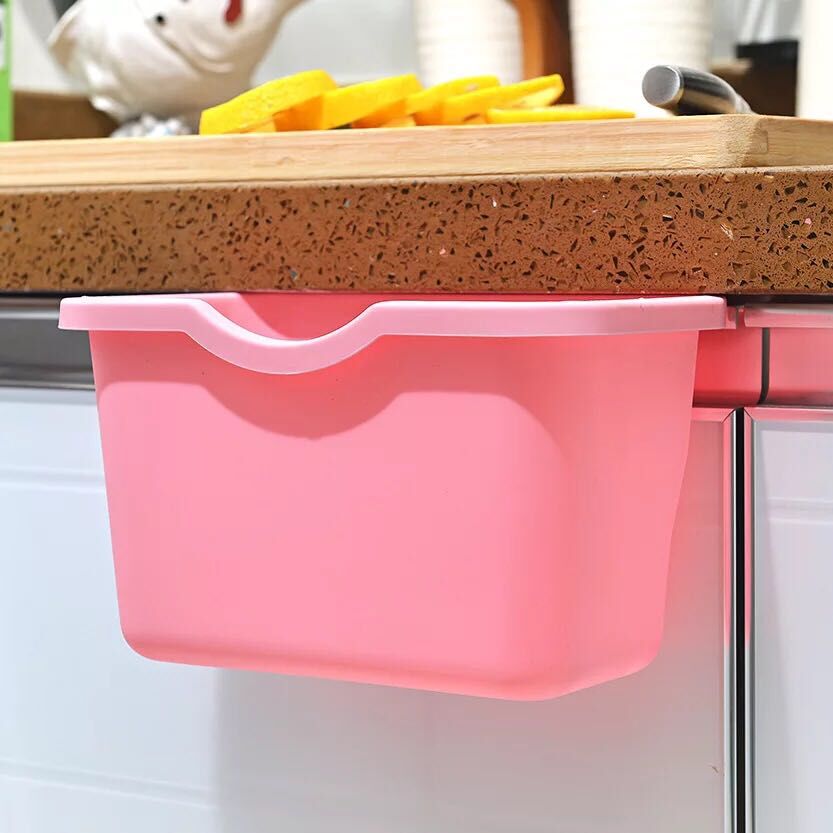 Creative multi-functional kitchen waste storage box, cabinet door hanging sundries, desktop plastic trash can Specification image