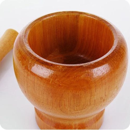Natural bamboo and wood household garlic mashing machine, kitchen garlic press, garlic paste mashing machine, medicine jar, pepper grinder