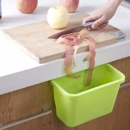 Creative multi-functional kitchen waste storage box, cabinet door hanging sundries, desktop plastic trash can