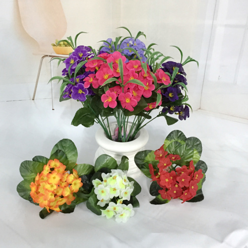 Seven artificial violets, artificial flowers and craft flowers full figure