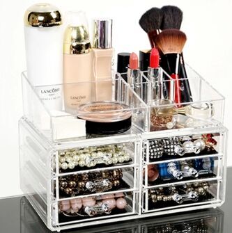 Cosmetics storage box, jewelry box, acrylic storage desktop, transparent drawer type, large size Specification image