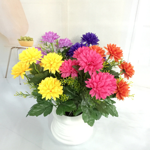 Artificial flower, artificial flower, craft flower, 5-head curved tube chrysanthemum