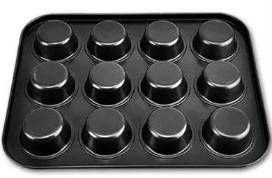 Baking molds are the twelve straight round cake molds /12 even black non-stick small cake molds baking pan