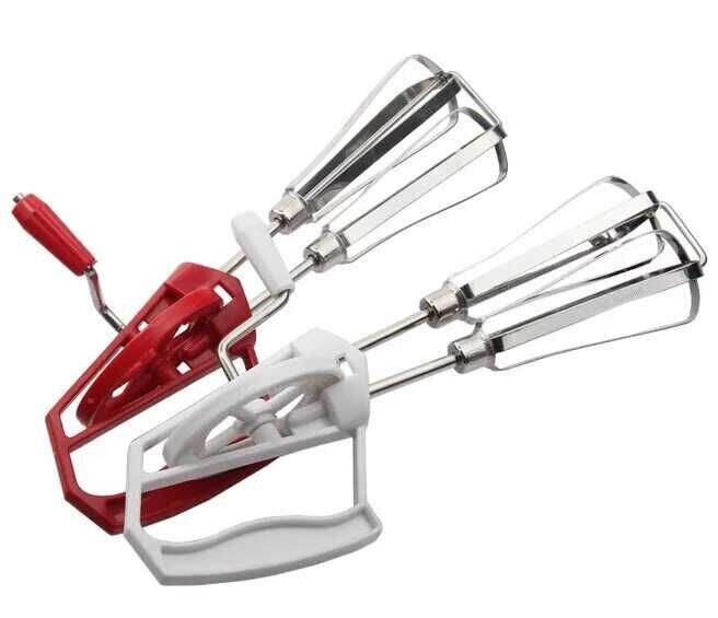 Factory direct sales of kitchenware, lazy person's colorful handle hand-cranked egg beater, convenient and practical Specification image