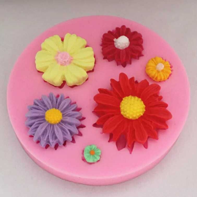 Silicone mold, fondant mold, chocolate mold, lace mold, cake decoration mold, six-hole chrysanthemum