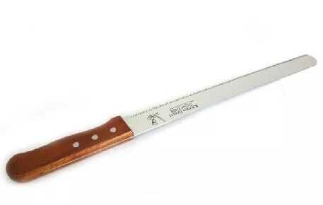 Baking tools: 38/43 cm long wooden handle stainless steel serrated knife, cake knife, decorating knife, bread knife Specification image