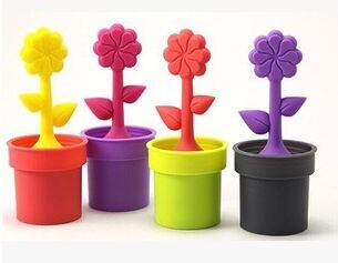 Potted silicone tea maker, sunflower silicone tea maker, creative silicone tea maker