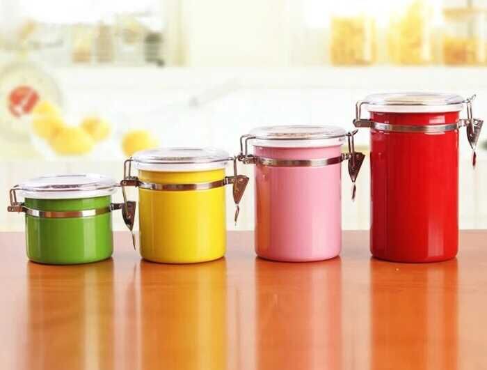 彩色奶粉罐便携不锈钢罐储物罐食品干果罐零食收纳罐防潮罐