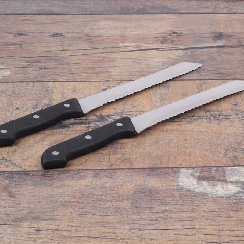 Stainless steel plastic handle coarse-toothed knife, cake cutter, bread cutter, serrated knife, bread knife Specification image