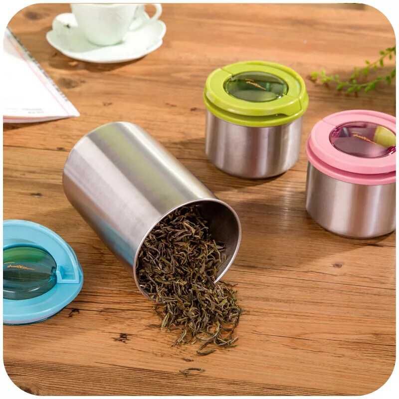 Japanese-style snap-on sealed jar, grain storage tank, stainless steel snack sealed glass storage tank Specification image