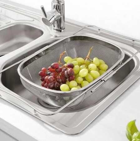 Stainless steel kitchen sink retractable drain basket Fruit wash vegetable filter basket Creative kitchen supplies